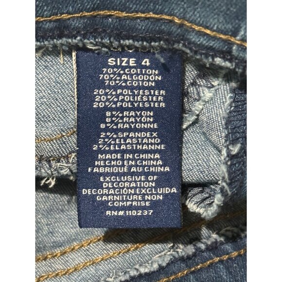 Vigoss Girls Denim Shorts With Unicorn Print & Star Patch Size 4 - Picture 3 of 7